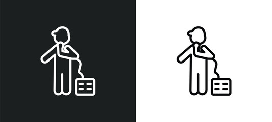 beatboxing outline icon in white and black colors. beatboxing flat vector icon from activity and hobbies collection for web, mobile apps and ui.