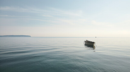 Obraz premium Boat on the sea, Generative AI