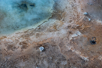 Exploring the fascinating geothermic fields of El Tatio with its steaming geysers and hot pools high up in the Atacama desert in Chile, South America