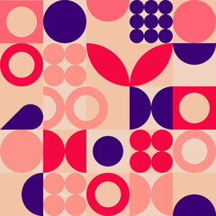 Vintage retro vector seamless pattern. Abstract geometric shape ornament with shapes different forms