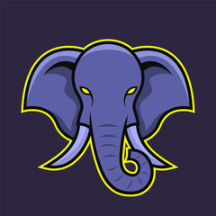 Elephant mascot logo. Cartoon character. Vector illustration