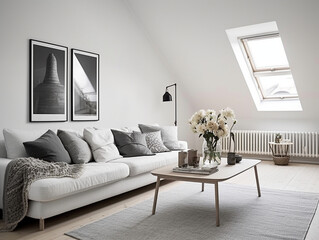 Calm and Tranquil Scandinavian Living: A Bright and Minimalistic Nordic Interior Highlighted by Neutral Tones and Green Plants