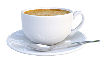 Cup of coffee isolated on transparent background