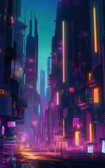Futuristic urban landscape. Generative AI