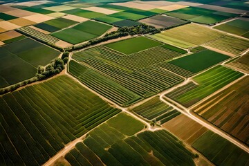 arial view of cops in fields ai generated