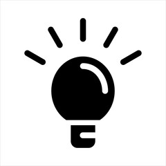 Light Bulb line icon vector, isolated on white background. Idea sign, solution, thinking concept. Lighting Electric lamp. Electricity, shine. Trendy Flat style for graphic design, Web site, UI.