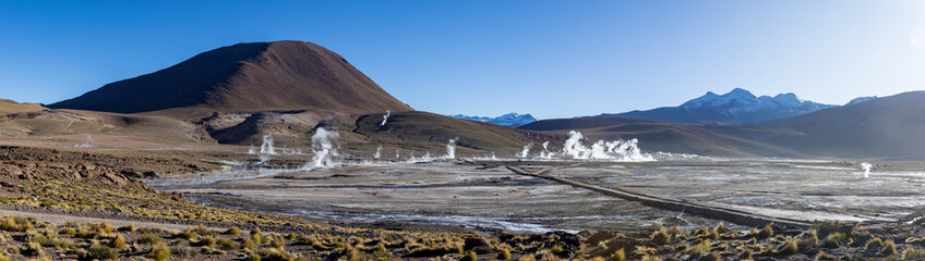 Exploring the fascinating geothermic fields of El Tatio with its steaming geysers and hot pools...