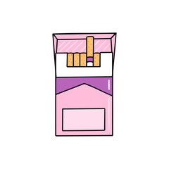 Pack of cigarettes. Vector Illustration for printing, backgrounds, covers and packaging. Image can be used for greeting cards, posters, stickers and textile. Isolated on white background.