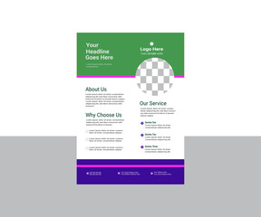 Corporate business flyer and creative design different colors  a4 flyer template