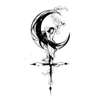 Lilith symbol tattoo: Lilith&rsquo;s Sigil, The Dark Feminine, The Queen of Demons, The First Wife, The Temptress.