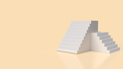 The white stairs for Business or Background concept  3d rendering