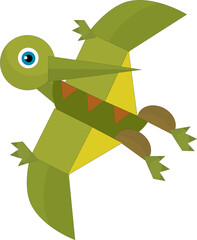 Cartoon dinosaur pterodactyl or other dino bird isolated illustration for kids © honeyflavour