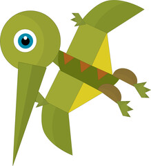 Cartoon dinosaur pterodactyl or other dino bird isolated illustration for kids © honeyflavour