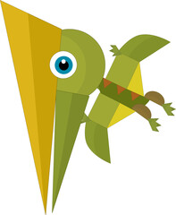 Cartoon dinosaur pterodactyl or other dino bird isolated illustration for kids © honeyflavour