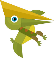Cartoon dinosaur pterodactyl or other dino bird isolated illustration for kids © honeyflavour