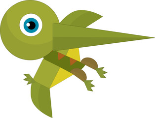 Cartoon dinosaur pterodactyl or other dino bird isolated illustration for kids © honeyflavour
