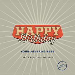 Vintage Happy Birthday Card