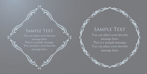 高級感のあるフレームデザインセット、アンティーク調のデザインマテリアル