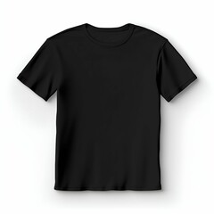Black Blank T-shirt on White Background. Generative ai