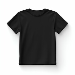 Black Blank T-shirt on White Background. Generative ai
