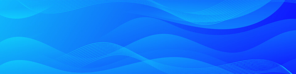 Obraz premium Abstract Blue Fluid Banner Template. Modern background design. gradient color. Dynamic Waves. Liquid shapes composition. Fit for banners
