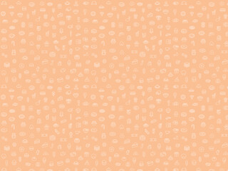 ミニ飲食パターン壁紙イラスト　背景塗り横向き