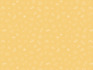 食べ物パターン壁紙イラスト　背景塗り横向き