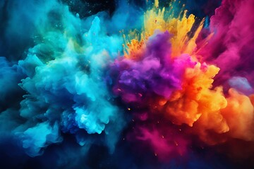 Fototapeta na wymiar Explosion of Color Powder Background. Generative ai