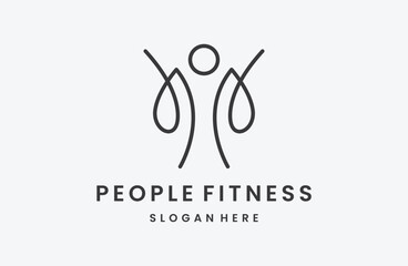 People Sport Fitness Logo design vector template .
