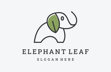 leaf elephant logo design inspiration