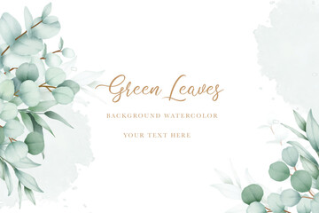 Naklejka premium watercolor eucalyptus background