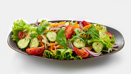 fresh vegetable salad isolated on white background