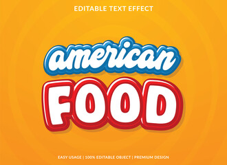 Obraz premium American food editable text effect template with abstract background use for business brand and logo
