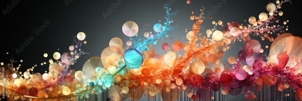 Aufkleber a bunch of balloons that are floating in the air. generative ai image.