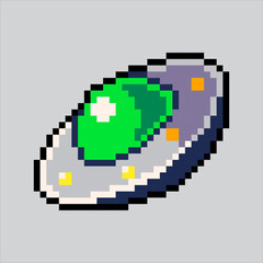 Obraz premium Pixel art illustration UFO. Pixelated UFO. UFO alien space icon pixelated for the pixel art game and icon for website and video game. old school retro.