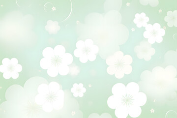 Decorative background in green and blue and floral and white colour, for presentation, website, banner, backdrop, poster 