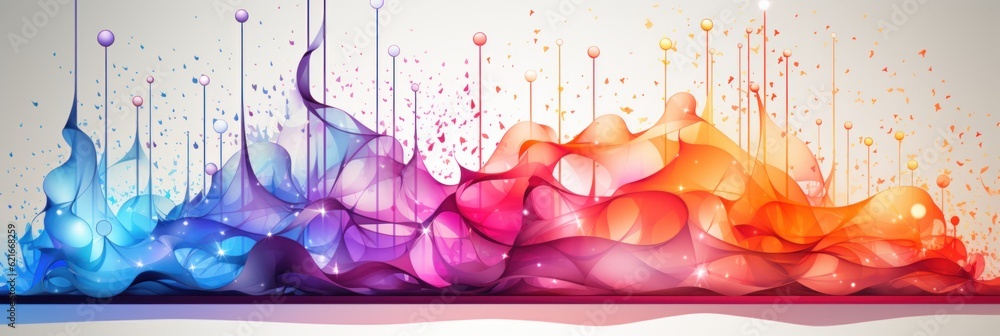 Poster a colorful abstract background with drops of paint. generative ai image.