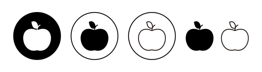 Apple icon set for web and mobile app. Apple sign and symbols for web design.