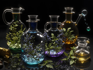 Obraz na płótnie Canvas vials with potions