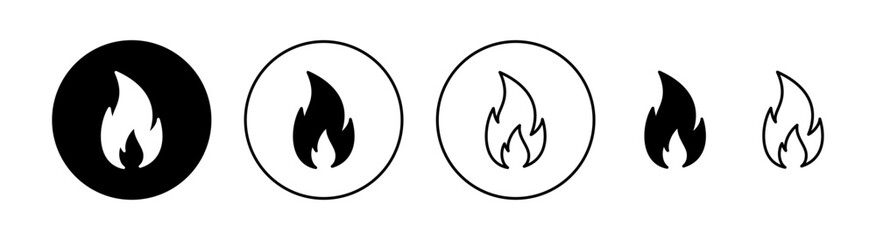 Fire icon set for web and mobile app. fire sign and symbol