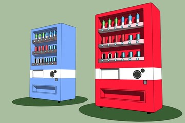 道端にあるジュースの自動販売機