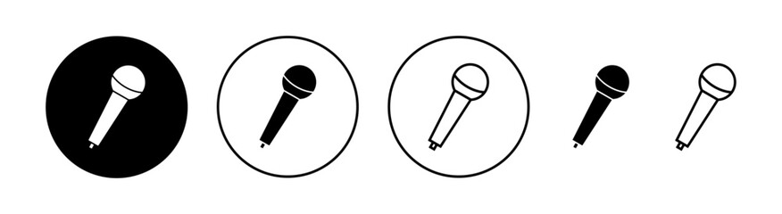 Microphone icon set for web and mobile app. karaoke sign and symbol