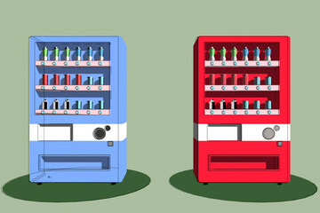 道端にあるジュースの自動販売機