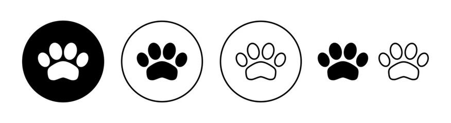 Fototapeta premium Paw icon set for web and mobile app. paw print sign and symbol. dog or cat paw