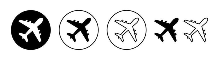 Plane icon set for web and mobile app. Airplane sign and symbol. Flight transport symbol. Travel sign. aeroplane