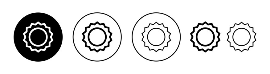 Sun icon set for web and mobile app. Brightness sign and symbol.