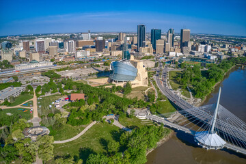 Aerial View of Winnipeg, Manitoba during Summer - 621670086