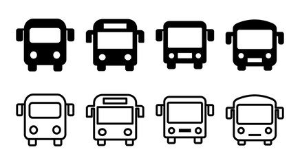 Bus icon set illustration. bus sign and symbol. transport symbol