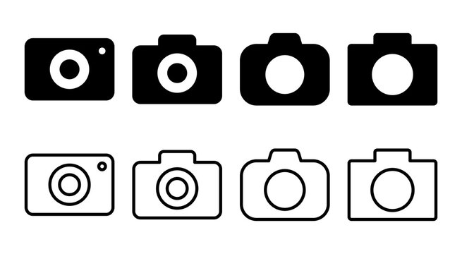 Camera icon set illustration. photo camera sign and symbol. photography icon.