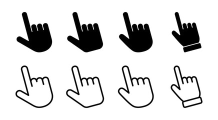 Hand cursor icon set illustration. cursor sign and symbol. hand cursor icon clik